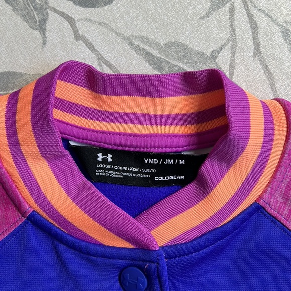 UNDER ARMOUR | GIRL'S LOOSE COLOGEAR VARSITY JACKET - Picture 4 of 9